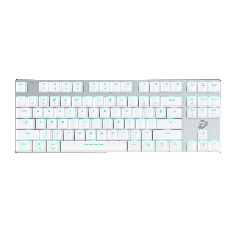 达尔优EK820 87键有线蓝牙双模键盘 游戏键盘机械键盘吃鸡键盘USB EK820白色红轴双模版超薄