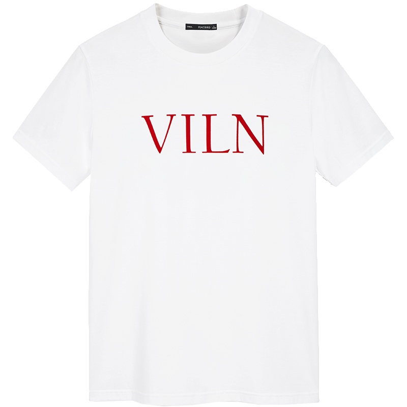 太平鸟男装 夏季新款情侣短袖T恤女生体恤潮韩版修身纯棉T恤