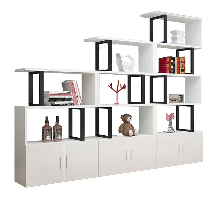 欧宝美书柜书架简约现代多功能带门储物柜展柜货柜样品礼品展示架美容院产品陈列柜