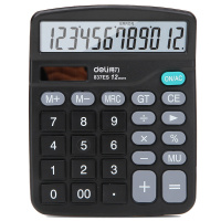 得力deli双电源得力计算器837es学生财务会计办公用品太阳能计算机