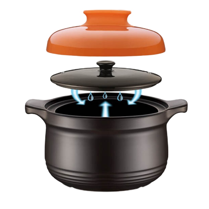 苏泊尔 supor 砂锅石锅盖无双新陶养生煲深汤煲陶瓷煲沙锅汤锅粥煲 6L 红色 TB45H1