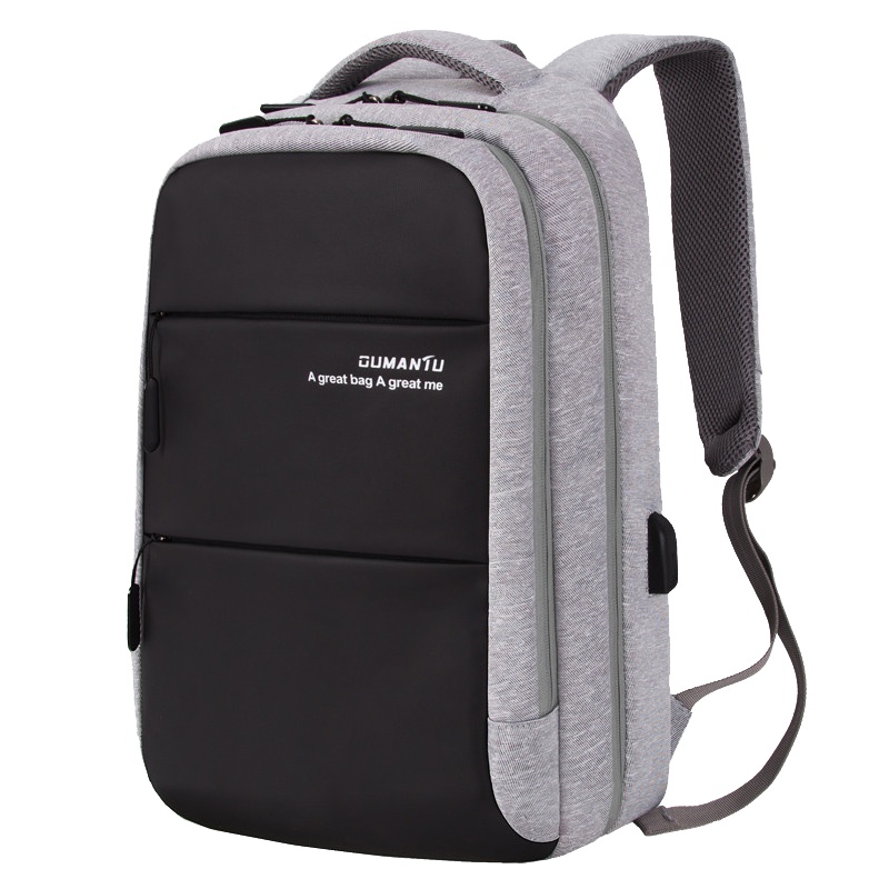 OUMANTU双肩包男士商务背包学生书包男旅行出差防水电脑背包15.6寸休闲S6702