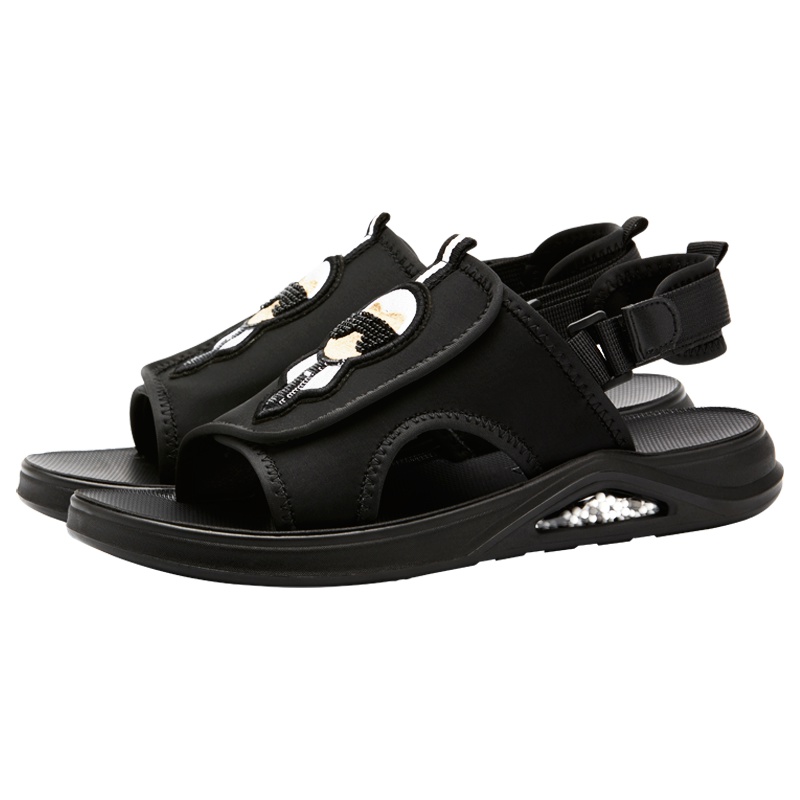 欧利萨斯男款运动风凉鞋舒适气垫男士沙滩鞋潮流刺绣男凉鞋男鞋