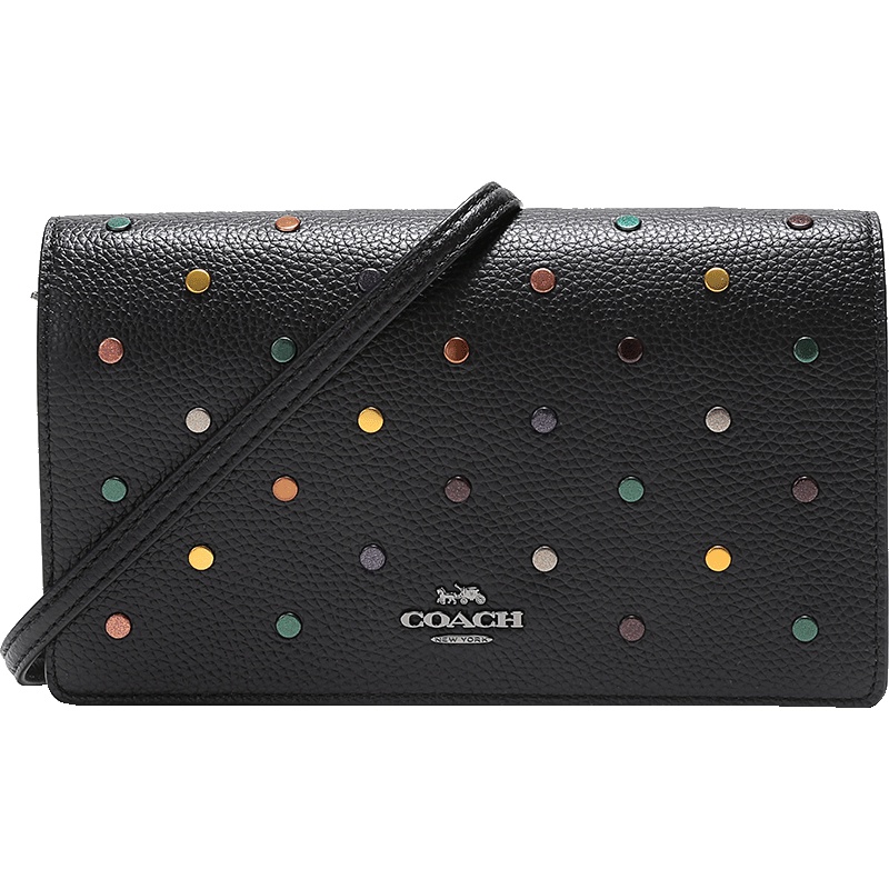 COACH 蔻驰 奢侈品 女士皮革彩色铆钉装饰手拿包单肩斜挎包 31869