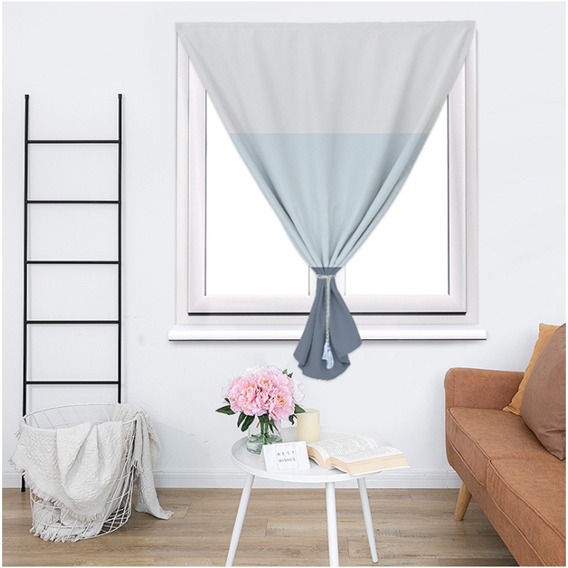 魔术贴免打孔纯色窗帘