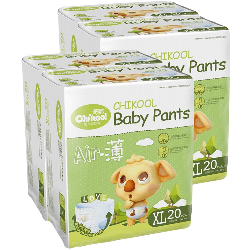 奇酷XL夏季拉拉裤超薄透气女宝宝纸尿裤男婴儿轻薄尿不湿80片