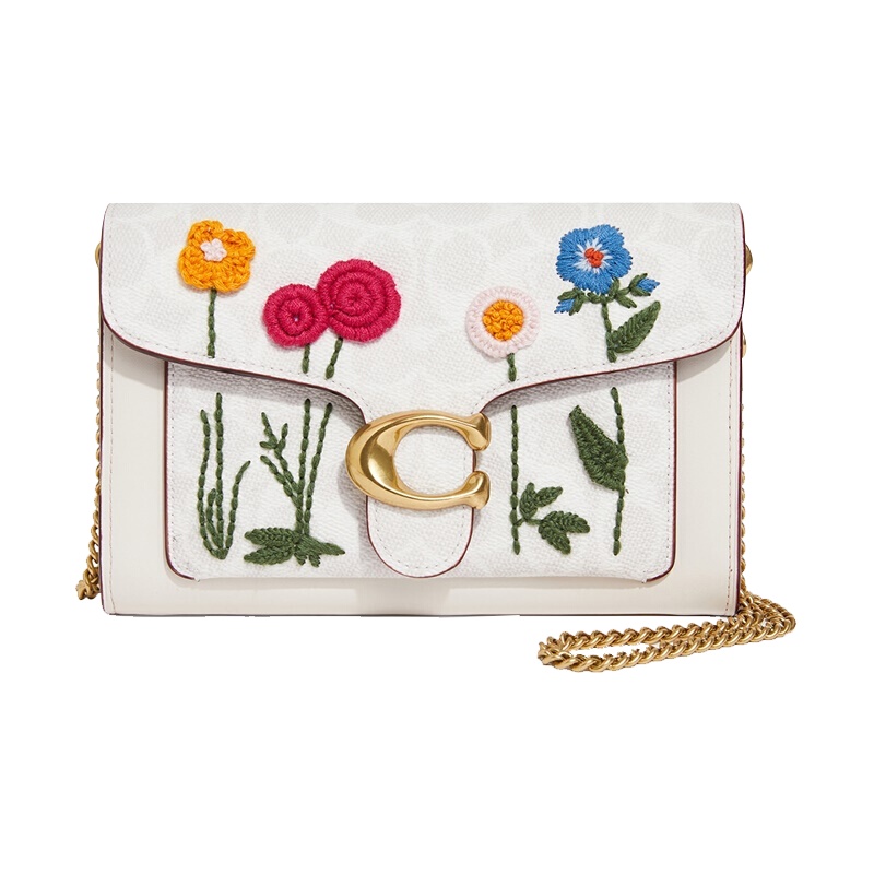 蔻驰(COACH)Tabby 花朵刺绣链条单肩斜挎女包806-B4CAH