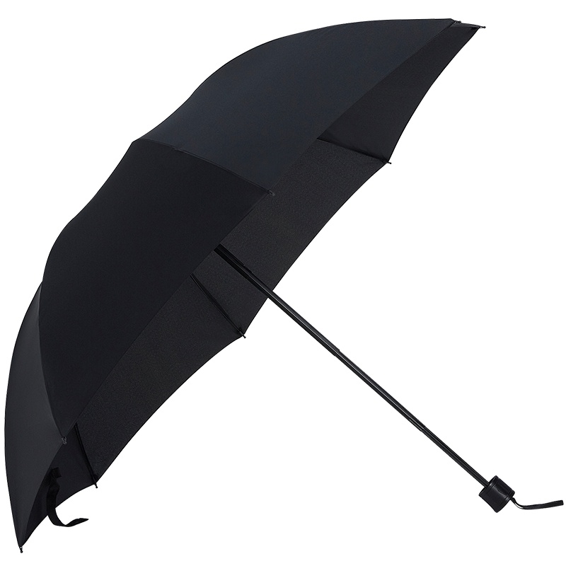 红叶雨伞 加大加固三折防晒伞晴雨伞三折钢伞 黑色