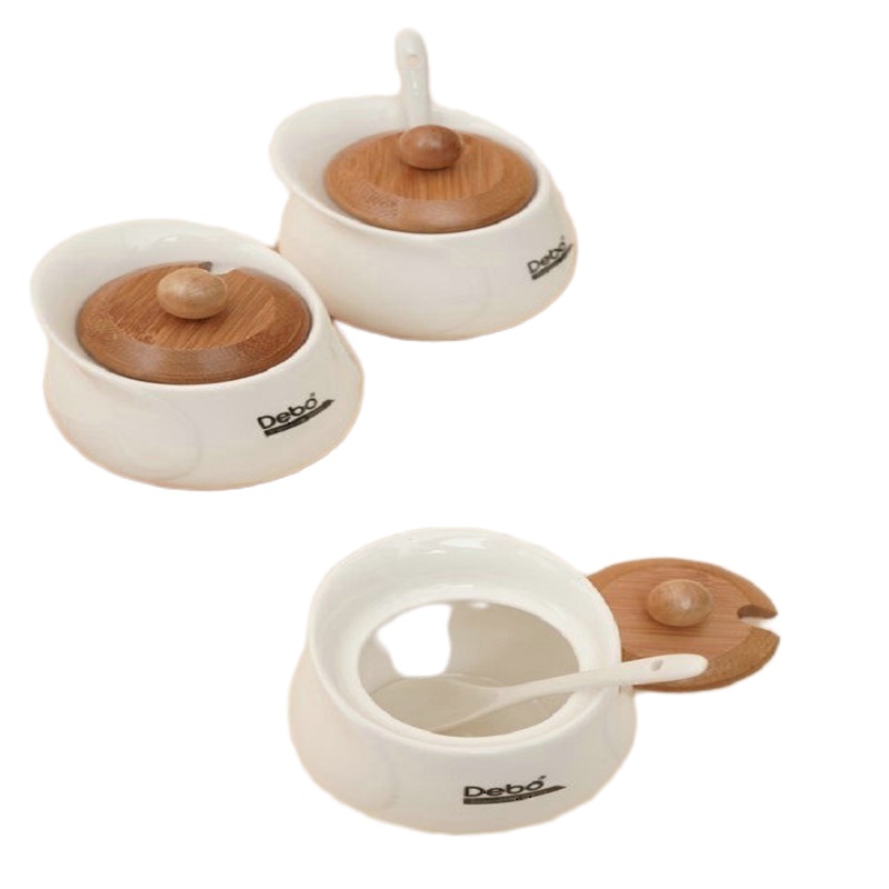 德铂(Debo)朱迪丝 (厨房用具)陶瓷调料罐调味罐三件套带盖盐DEP-716 单套装