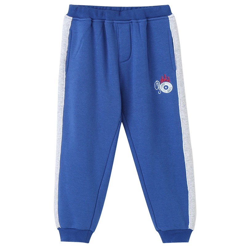 铅笔俱乐部童装2019秋装新款男童加厚加绒裤子中大童运动保暖长裤