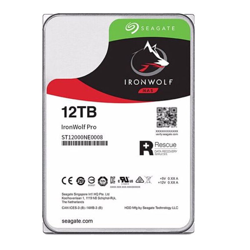 希捷(Seagate) NAS硬盘 12TB 256MB 7200转 PMR CMR垂直技术 网络存储 SATA 希捷酷狼PRO ST12000NE0008