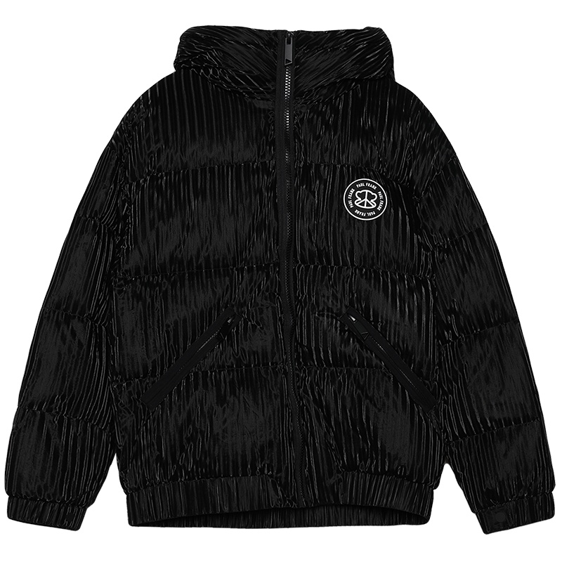 大嘴猴冬季新款羽绒服女连帽印花潮流情侣外套