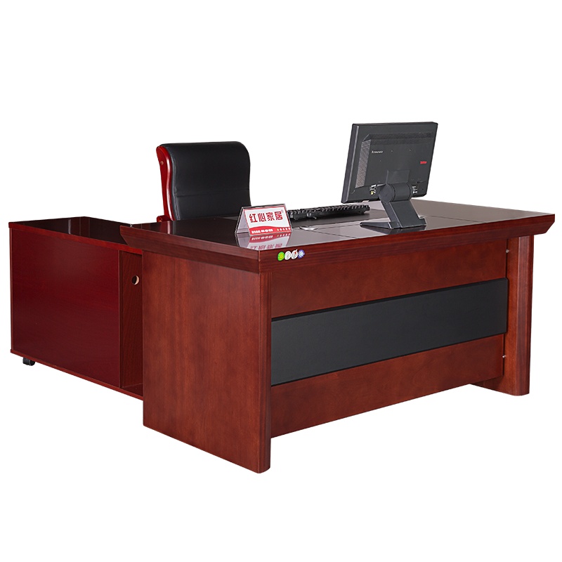 [红心家居]现代中式办公家具主管桌经理桌油漆实木贴皮办公桌