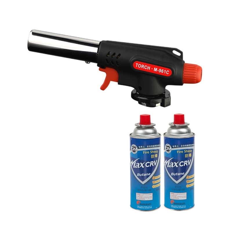 便携高温喷火烘焙喷头烧烤点火器961升级款喷火枪+2瓶气可倒立使用
