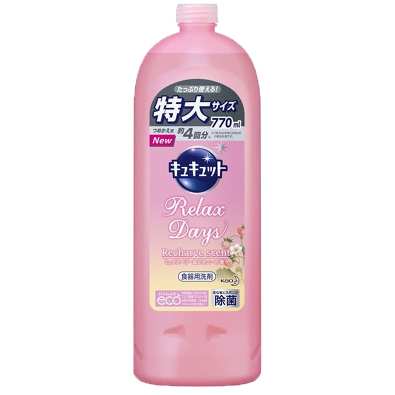 花王(KAO) 水果蔬菜餐具用浓缩洗洁精 替换装 770ml 混合浆果