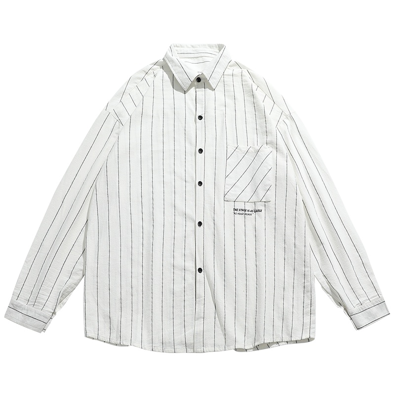 [直营]木林森(MULINSEN)秋季长袖男宽松高街复古休闲翻领衬衣户外休闲衣