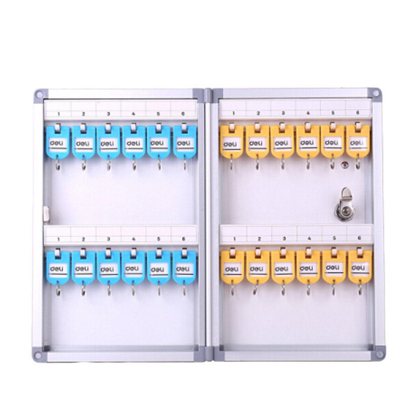 得力 24位铝合金钥匙管理箱 钥匙整理收纳柜 银色50800/