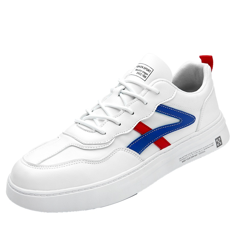 博迈伦小白鞋男透气鞋子男韩版潮流板鞋男系带休闲鞋YM-8968