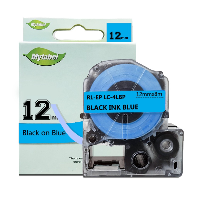 e代经典 12mm蓝底黑字标签色带 适用爱普生EPSON LW300;LW400;LW700 600P LK-4LBP