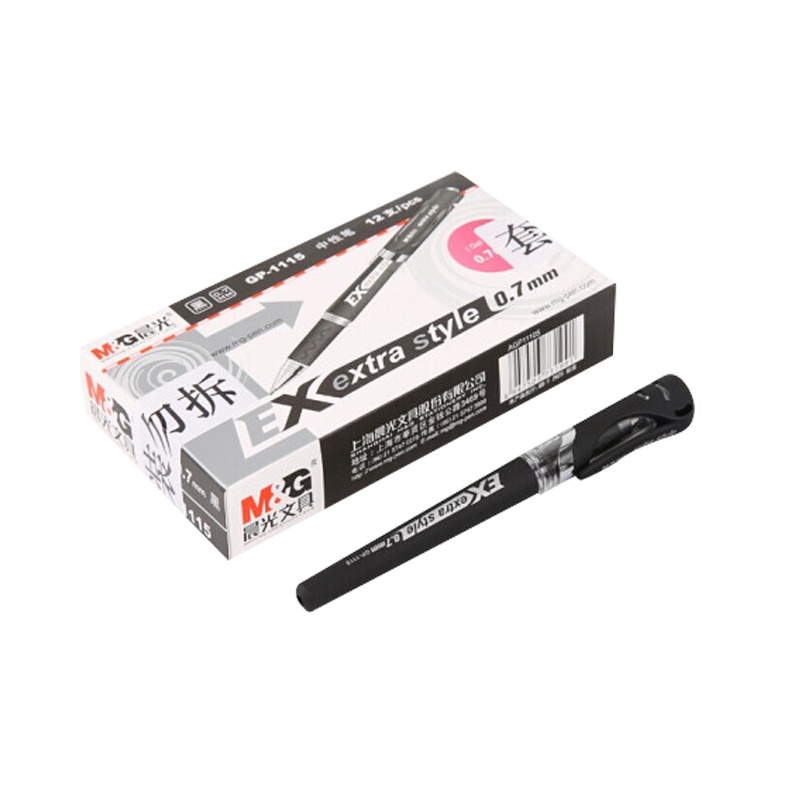晨光(M&G)GP1115中性笔 经典子弹头签字笔0.7mm 办公学习用水笔 12支装/盒黑色