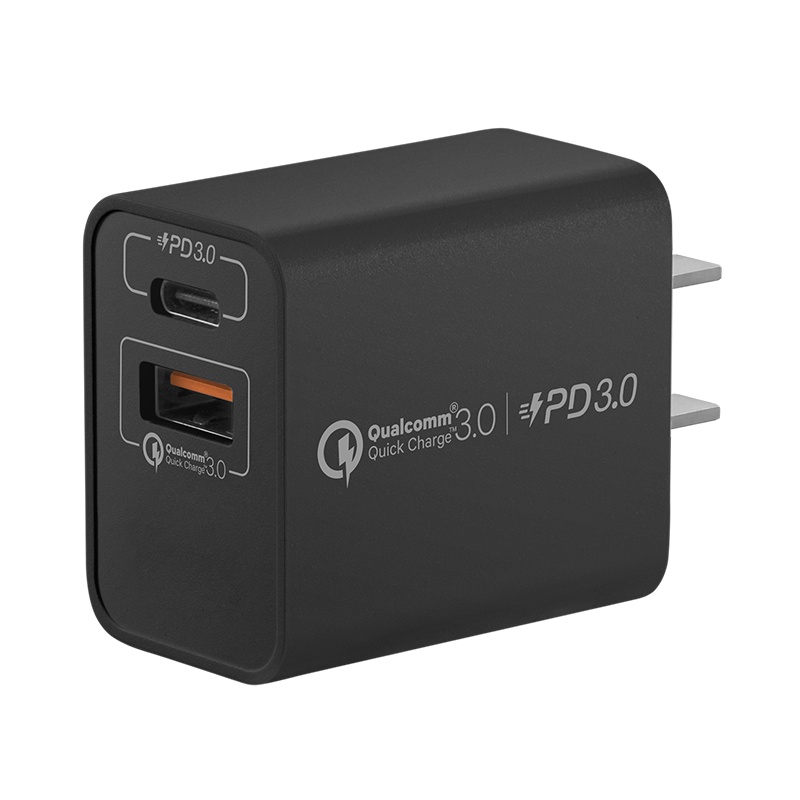 MOMAX摩米士苹果12mini快充双口PD20W充电器QC3.0快充头iPhone1(PD+QC3.0 18W )黑色