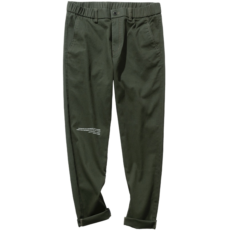 千纸鹤男装男裤2019秋季新款时尚宽松纯棉九分休闲裤子男70202