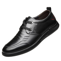 牧伦奴仕(MULUNUSHI)新款时尚皮鞋男士商务休闲鞋透气英伦休闲皮鞋头层牛皮(除牛反绒)牛皮鞋四季男鞋子潮黑8592