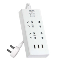 得力(deli)18281 智能USB插座 插线板/插排/排插/ 3usb接口 2组合孔+2双孔全长2米带保护门单个装