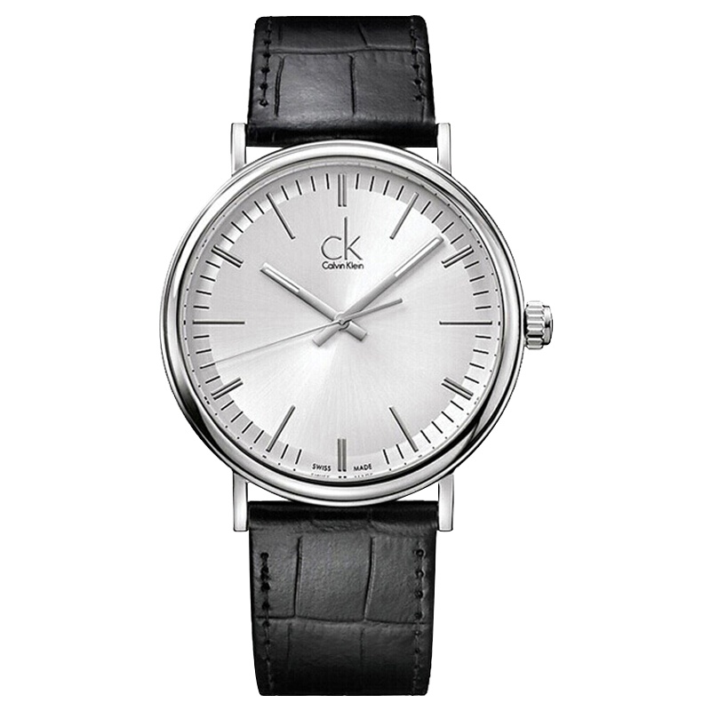 卡文克莱Calvin Klein休闲时尚石英男士手表K3W211C6皮带银盘