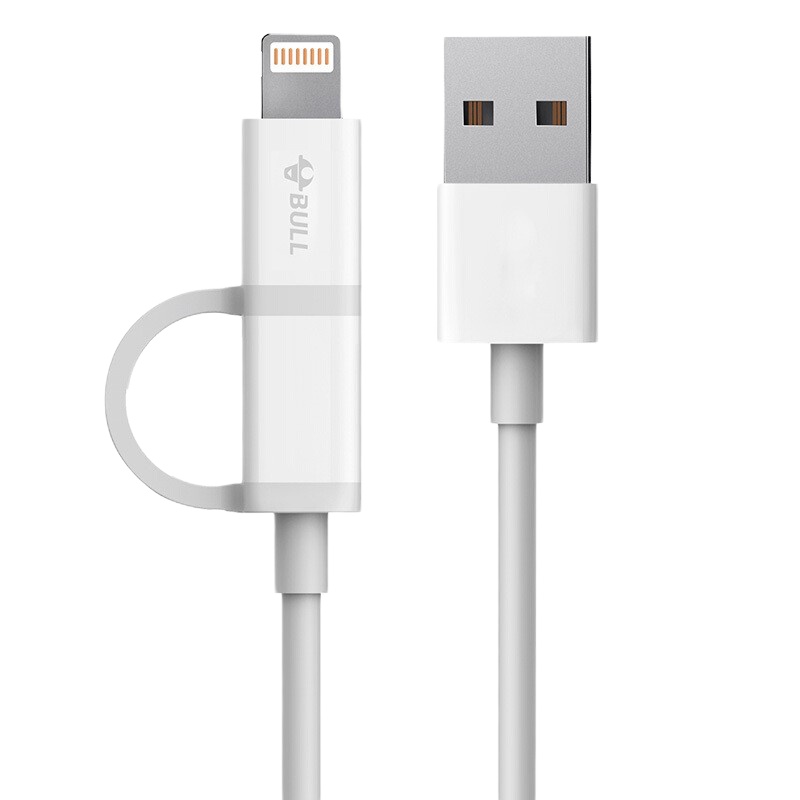 公牛(bull)GN-J81N 苹果安卓二合一数据线 抗折断数据线USB转接头充电线线长1.0米