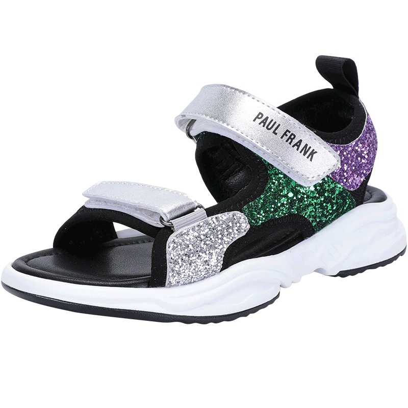 大嘴猴童鞋女童凉鞋2019新款夏季时尚小中童软底公主鞋儿童沙滩鞋