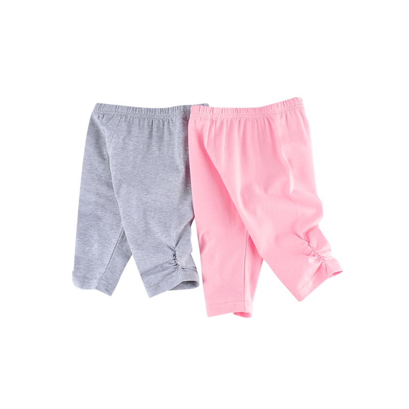 angeeb 宝贝心语 0-5岁宝宝裤子夏款男童女童短裤休闲童裤纯棉五分打底裤 两条装