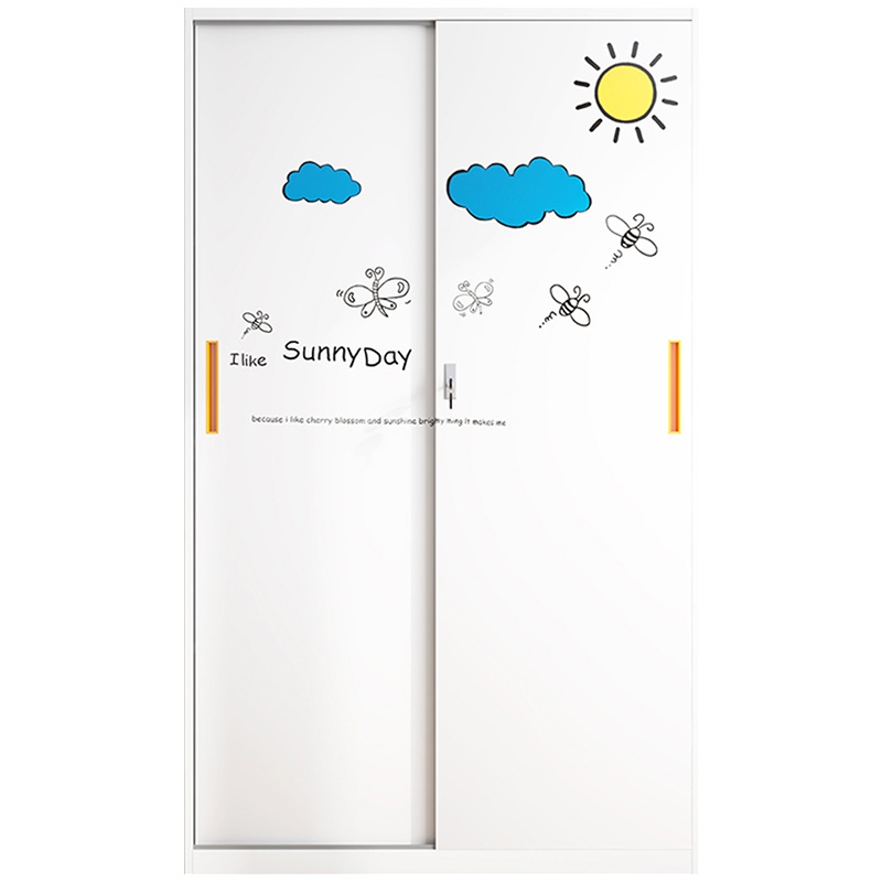 汉诺鑫威钢制北欧简约衣柜家用换衣柜分层隔板可调收纳柜开门式组装推拉门