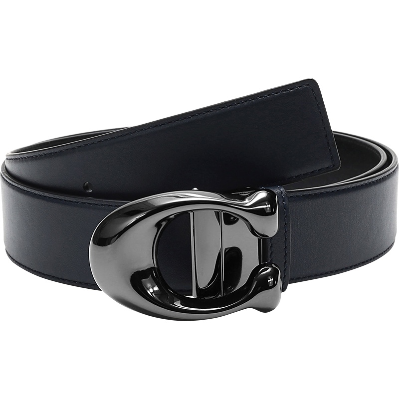 COACH 蔻驰 奢侈品 男士专柜款皮革经典标志板扣式双面使用腰带 69986