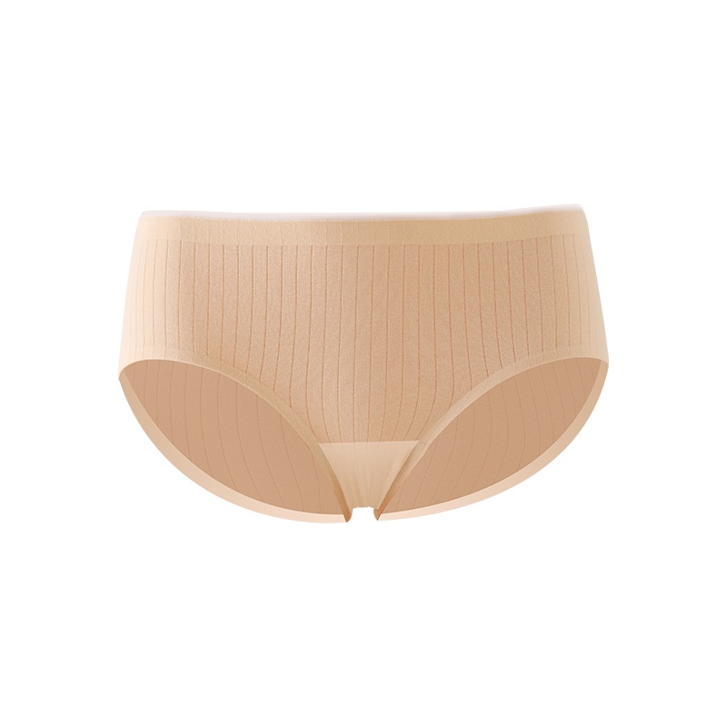 苏宁极物女士纯棉抗菌中腰三角裤纯棉无痕透气内裤女舒适抑菌短裤