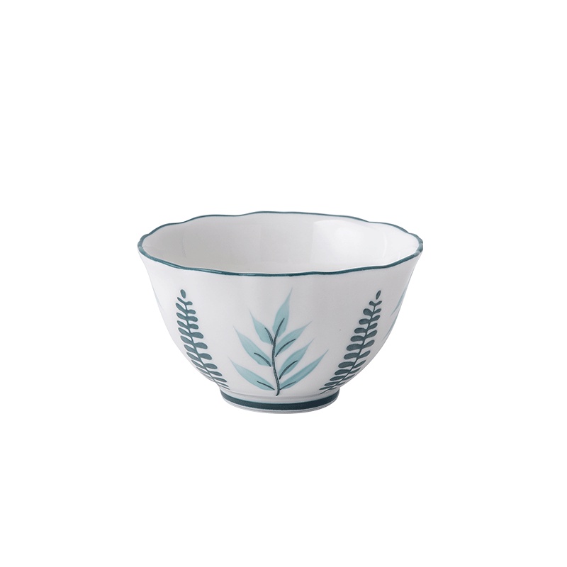 富昱景 景德镇手绘汤碗陶瓷家用4.5英寸饭碗北欧风餐具喝汤碗汤盆日式创意碗 单个装