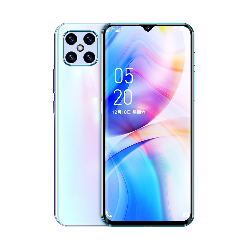 小辣椒NB13全网通4G人脸指纹解锁6.517英寸水滴屏双卡双待游戏学生美颜拍照4+128G大内存快充智能手机沉雾黑