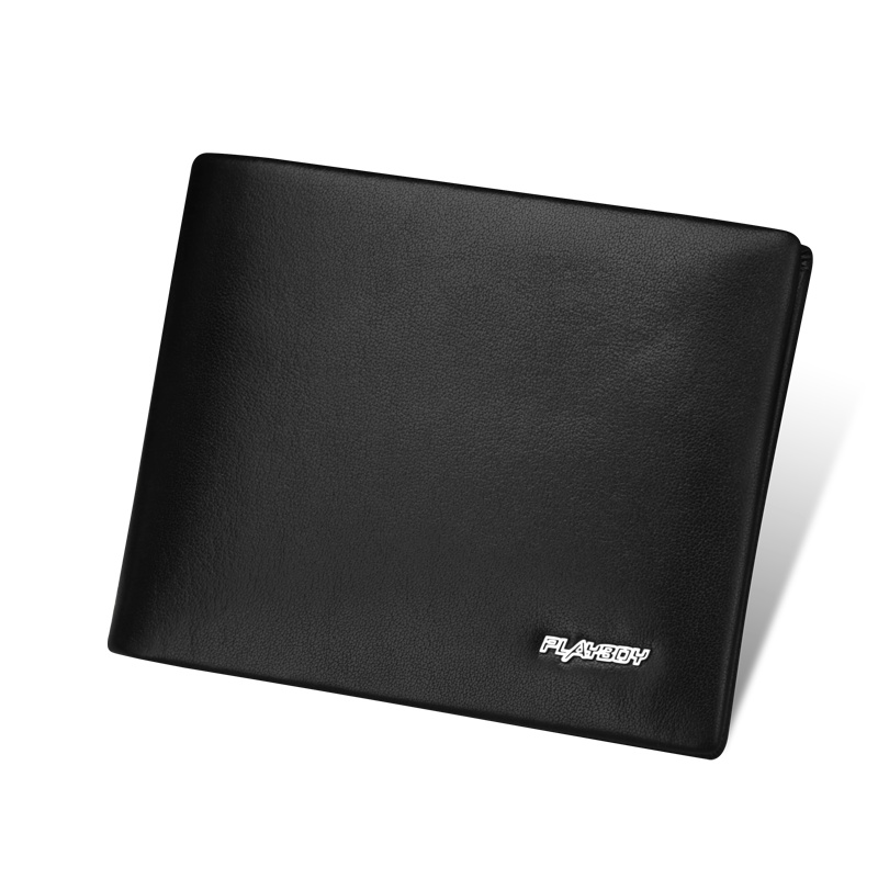 花花公子钱包男士头层牛皮青年商务多卡位日韩版潮个性钱夹短款皮夹子