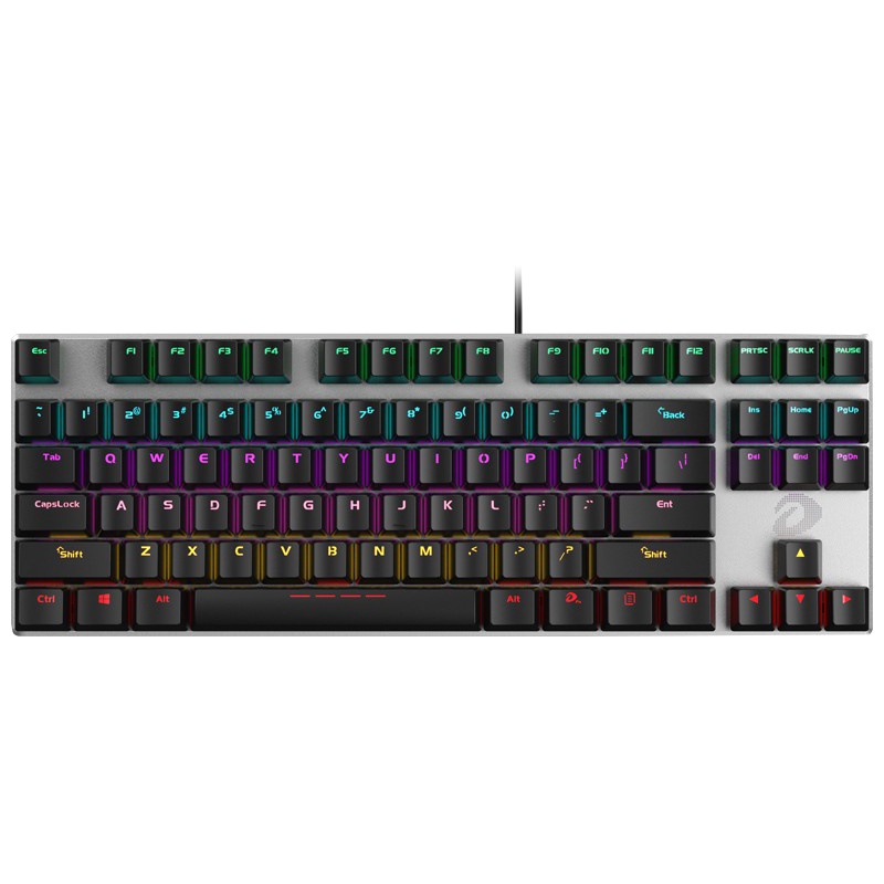 达尔优 EK815 机械师108键机械合金机械键盘电竞游戏家用办公(全键无冲 CF吃鸡LOL) 87键黑银黑轴 混光