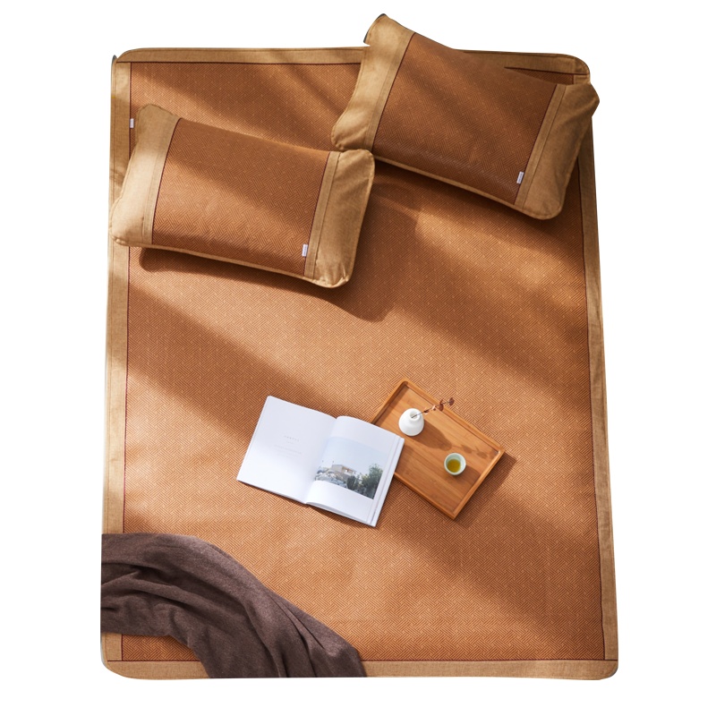 博洋家纺 夏季藤席凉席1.8m床双人1.5米可折叠床笠全包席子2.0米夏凉席雨轩