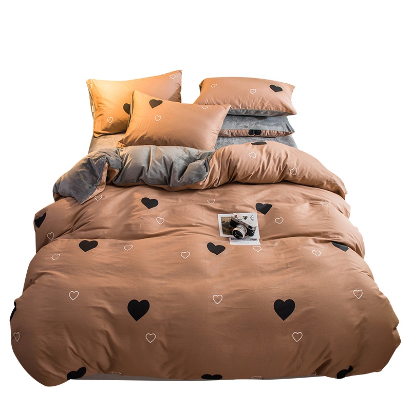 北极绒(Bejirog)家纺 A纯棉B水晶绒珊瑚绒秋冬保暖法莱绒1.581.8床被套200*230床单式四件套