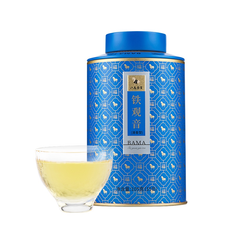 八马茶叶 百福系列 安溪特级清香型铁观音乌龙茶 罐装105g