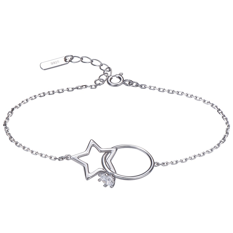 佰色传情BRIR五角星戒指手链925纯银小众设计感手环