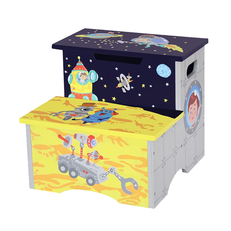 TEAMSON 纷朵奇主题儿童房木制楼梯凳踩脚垫脚储物凳