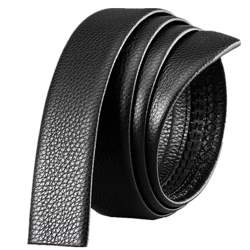 双面头层纯牛皮腰带自动扣无头皮带真皮男士带身无扣裤带条不带头
