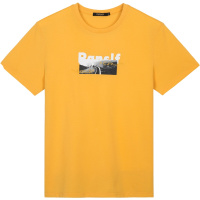 千纸鹤男装圆领印花上衣2020新款韩版时尚休闲男士短袖T恤20506