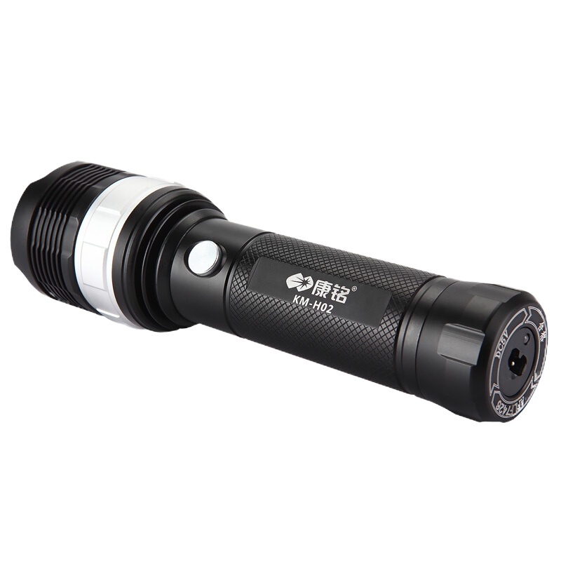 康铭 KM-H02手电筒强光LED灯调焦变焦锂电池充电户外露营灯照明应急灯 单个装