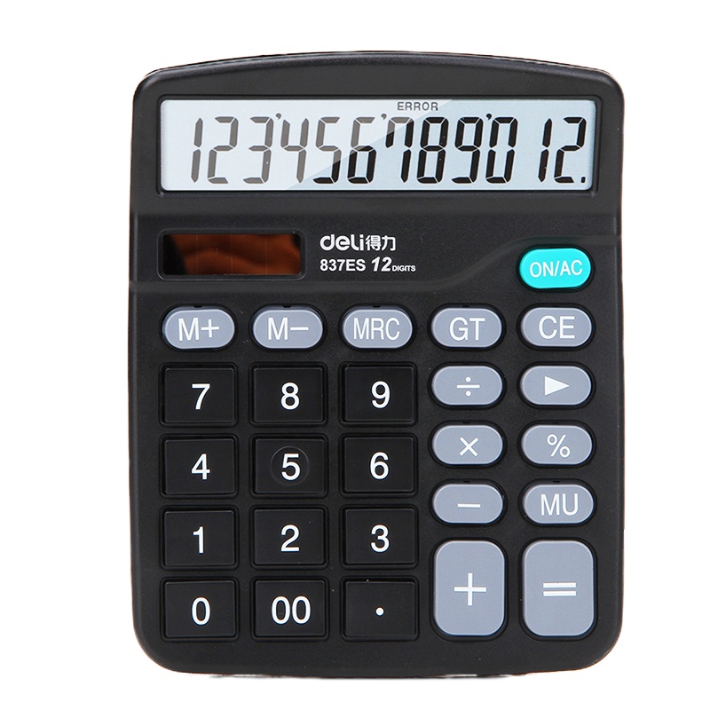 得力(deli)837ES桌面计算器(黑)(台) 1个装