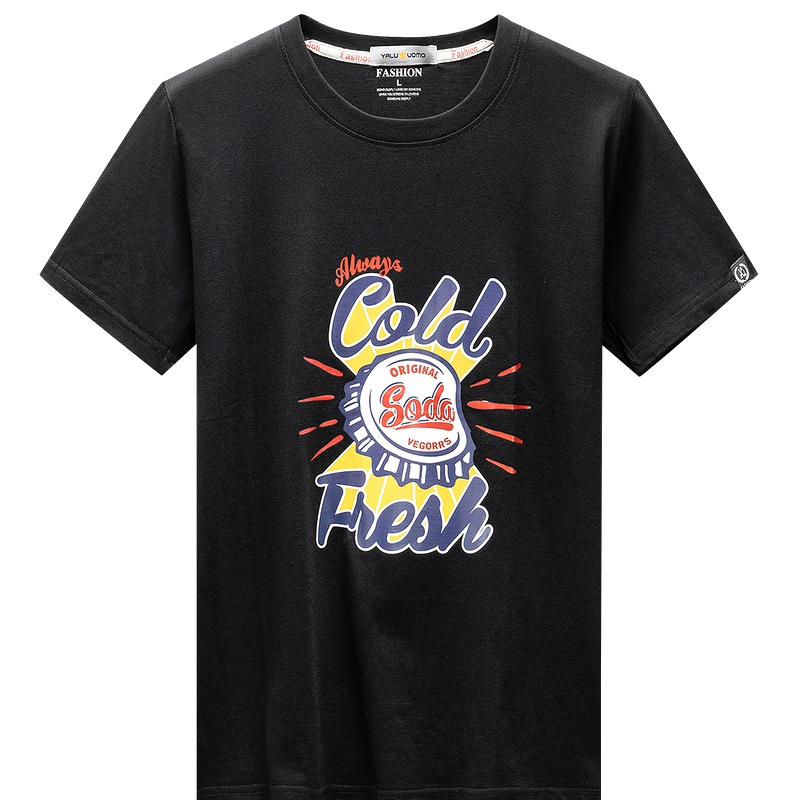 雅鹿男装短袖t恤青年时尚圆领男士短袖T恤A181BJ008