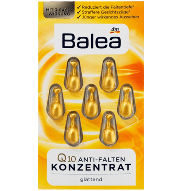 [弹走细纹]Balea 芭乐雅 Q10人参精华素紧致提拉抗皱胶囊7*1ml/粒 保湿补水 紧肤淡皱 任何肤质通用